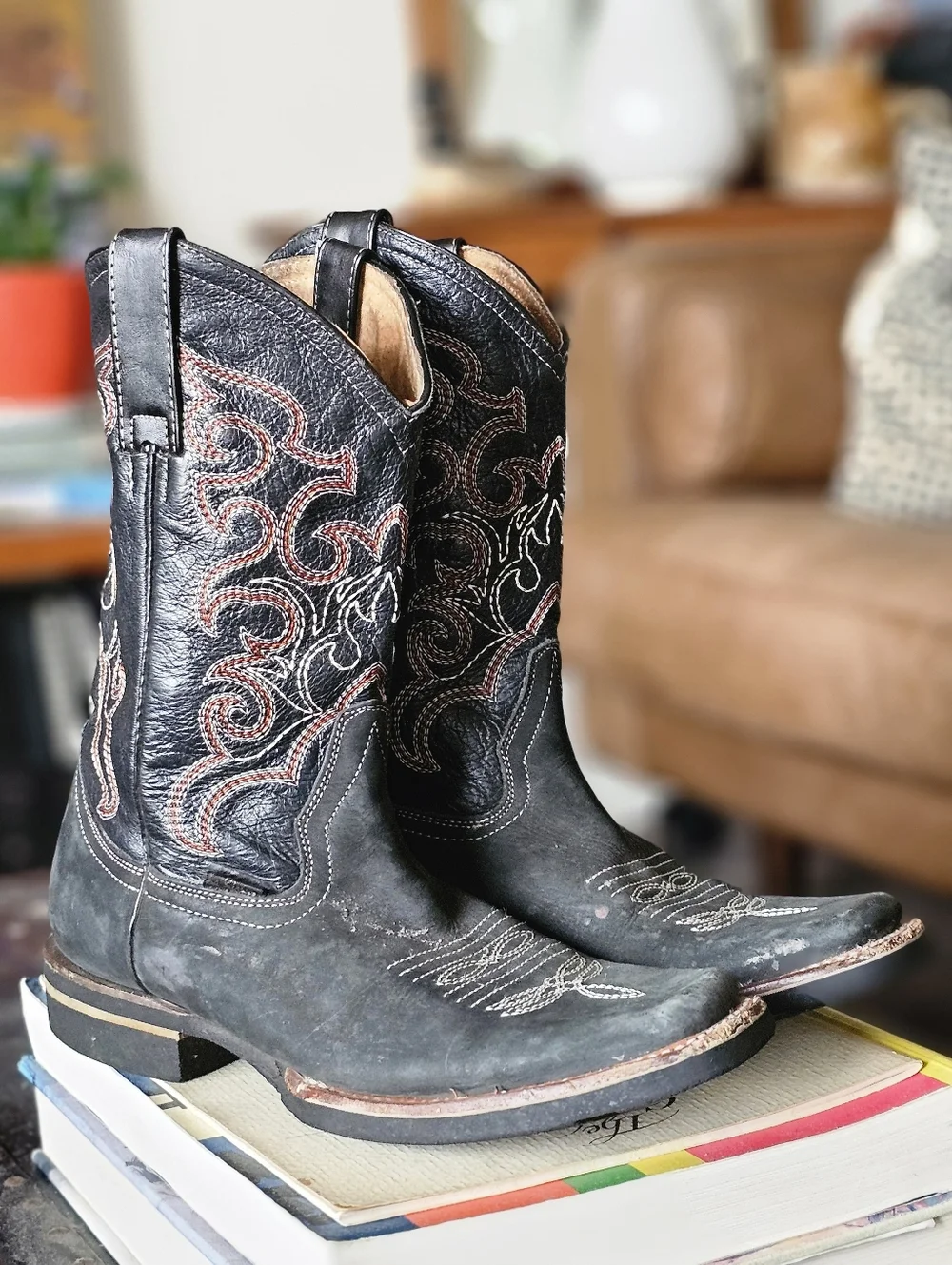 La Sierra Men's Nobuck Square Toe Rubber Sole Boot Black - Picture 3 of 11